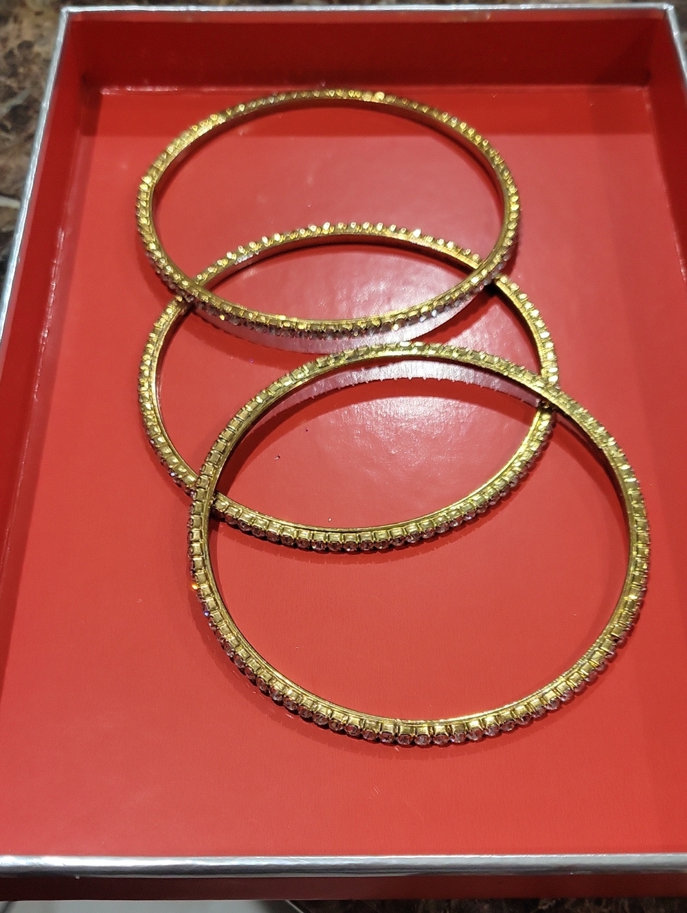 Gold Crystal Accent Bangles - Women Jewelry